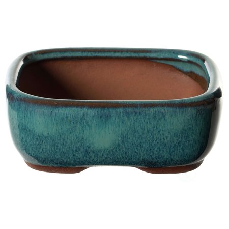 Gardenised Decorative Mini Glazed Ceramic Bonsai Succulent Pots Flower Planter with Drainage Holes, PK 4 QI004100